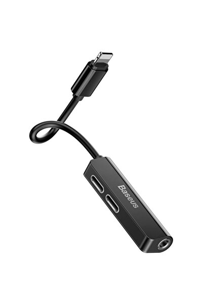 Baseus Adaptor L52 Lightning la Lightning si Jack 3.5mm Black (3 in 1, 2A)