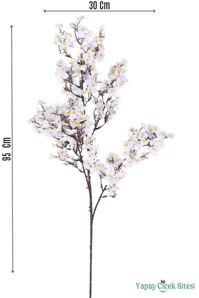 Yapay Çiçek Sitesi Yapay Erik Çiçeği Dalı ( Sakura) 95 Cm Beyaz