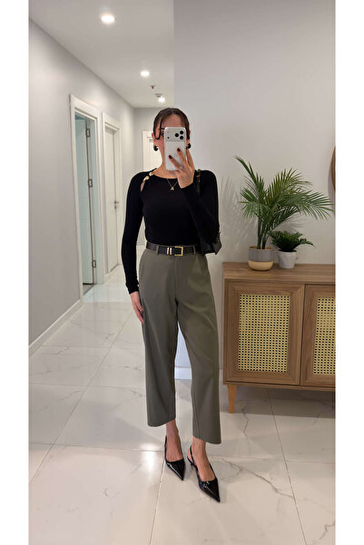 BİRCANÇİL Storry Khaki Straight Cut Trousers