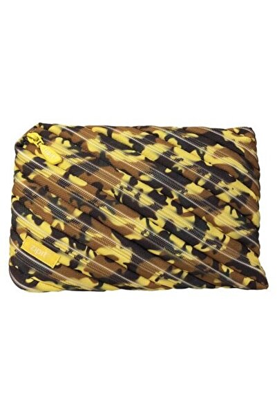 Zipit Camo Jumbo Pencil Case - Blue with Yellow