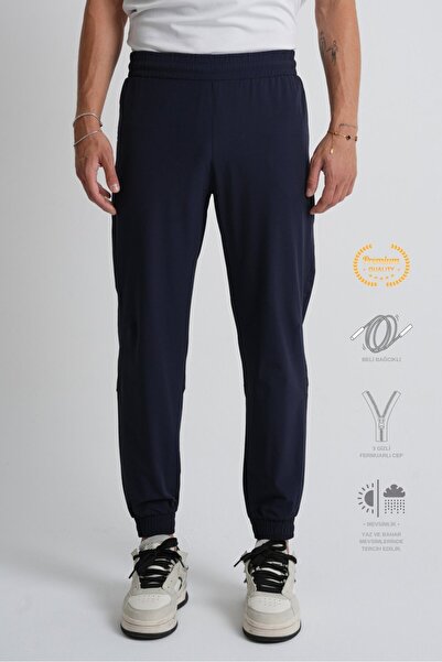 Shooter Sportswear Navy Blue Elastic Cuffs, Lace-Up Waist, Zippered Pockets, ...