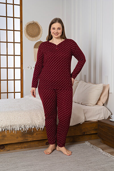 MİSSLALE Set de pijamale de damă cu mâneci lungi, din viscon, cu model, mărim...