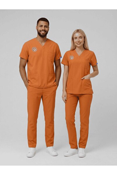 Dr. Mitra نموذج الدعم السريري |   زي موحد باللون البرتقالي (الأوكير) للجنسين ...