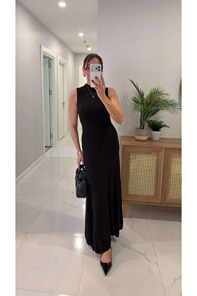 BİRCANÇİL Hedron Black Knitwear Dress