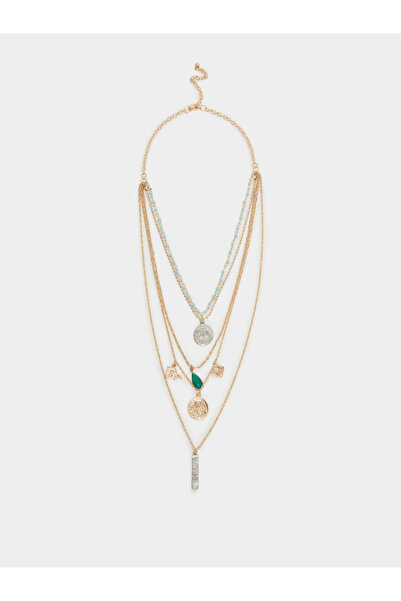 Styli Women Layered Charm Necklace