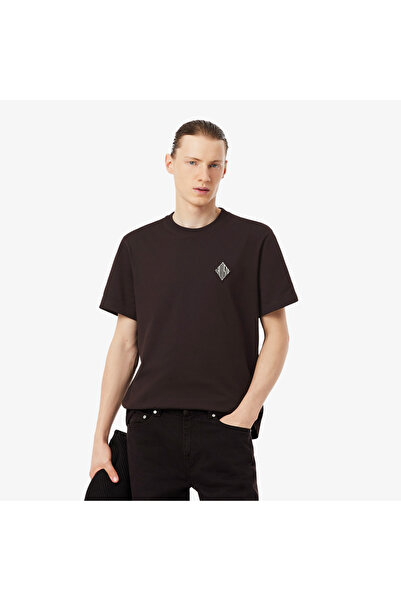 Lacoste Erkek Classic Fit Bisiklet Yaka Koyu Kahverengi T-Shirt