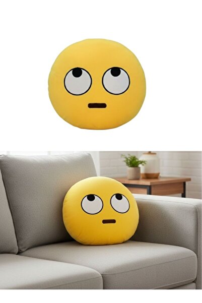 Premium وسادة إيموجي صفراء مخملية بعيون دوارة ووسادة مبتسمة