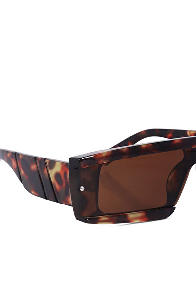 london Rag نظارات شمسية مستطيلة الشكل للنساء باللون البني