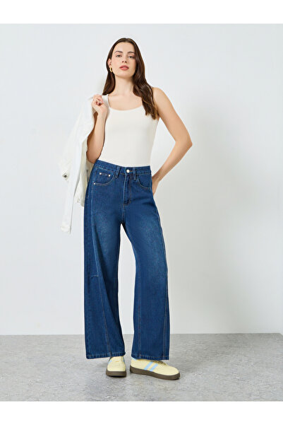 Styli Women Blue High Rise Wide Leg Jeans