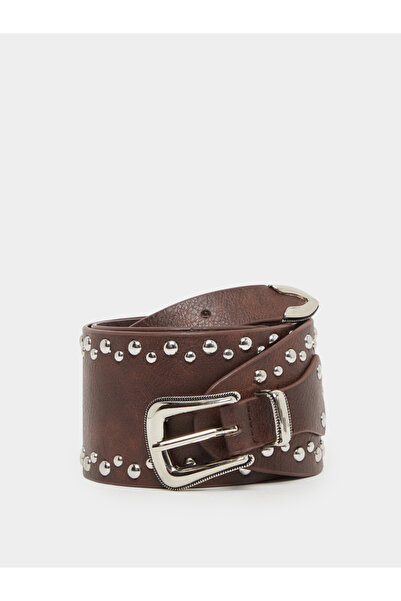 Styli Women Brown Studded Belt