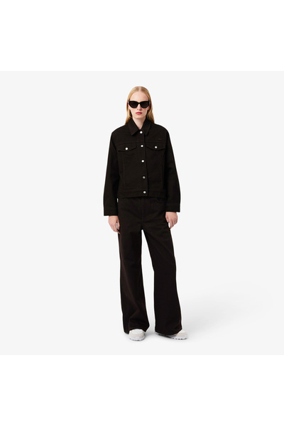 Lacoste Kadın Wide Leg Koyu Kahverengi Jean Pantolon