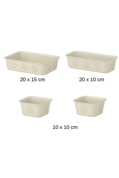 IKEA QUİCK Mini Boy kutu seti, bej renk, 4'lü
