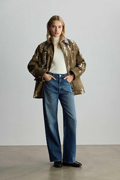 BE BLUE ΠΑΝΤΕΛΟΝΙΑ ΓΚΑΜΠΑΡΝΤΙΝ ΜΕ ΣΧΕΔΙΑ ΣΕ ΧΡΩΜΑ ΚΑΦΕ ΜΕ ΣΚΟΝΙΑΣΜΕΝΗ ΥΦΗ