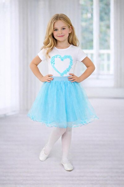 Dıgıl Kids Set pentru fete Fusta tutu Lycra Badi Roșu Turcoaz Auriu Mov