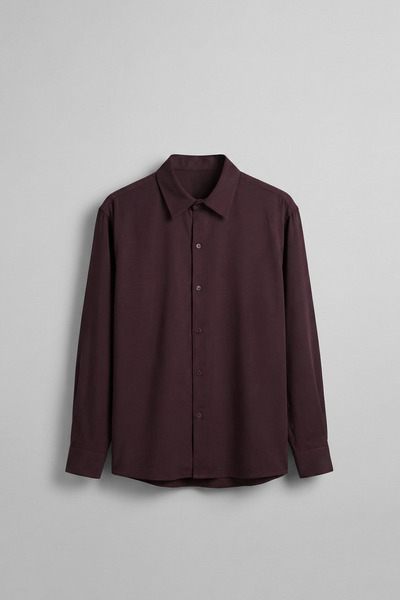 ablukaonline Men's Relaxed Fit Long Sleeve Basic Shirt Plum