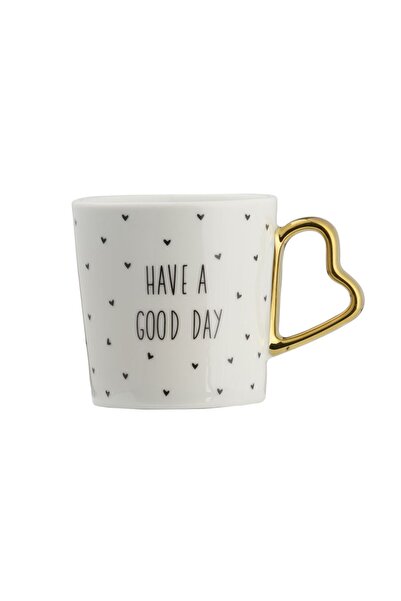 Ambition Mug with message Good Day Amore, porcelain, 380 ml, White/Multicolor