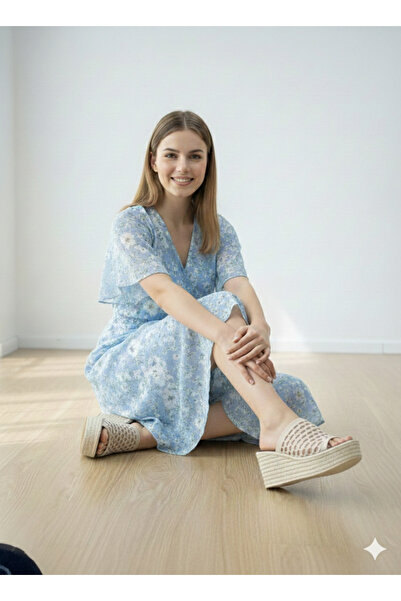 Zengin ayakkabı New Season Women's Daily 7 cm High Wedge Heel Poly Sole Knitt...