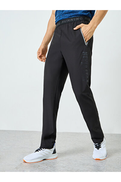 Styli Men Black Graphic Training Track Pants