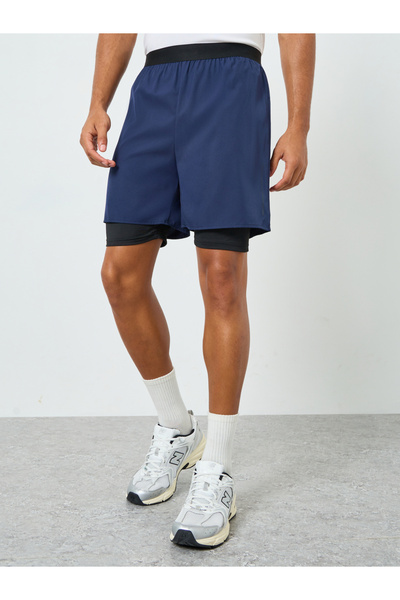 Styli Men Blue Performance Running Shorts