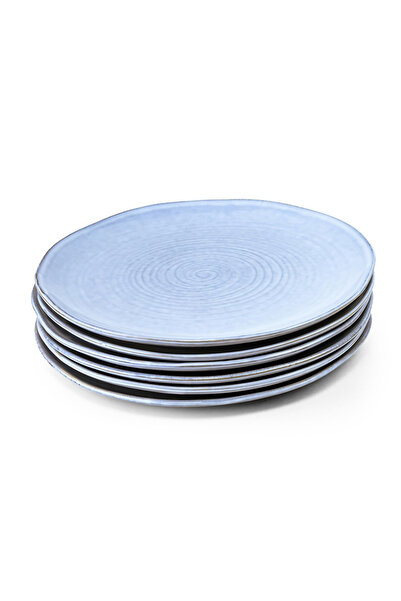 Cuisine Art By Styli Set of 6 -Tia Stoneware Dinner Plate - 27cm, Blue