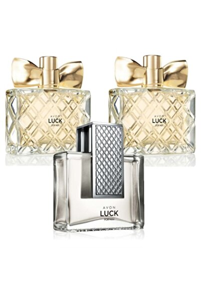 AVON Set parfum Luck - 2 x 50 ml Apa de parfum pentru Ea si 1 x 75 ml Apa de ...