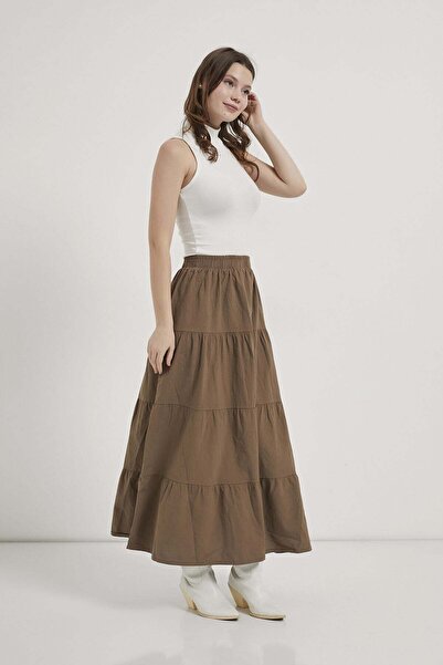 Arma Life Armalife 031 Cotton Mixed Piece Flared Women's Skirt