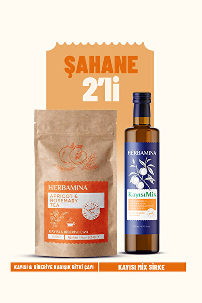 Herbamina Şahane 2'li Set ( Kayısı & Biberiye Karışık Bitki Çayı ve Kayısı Mi...