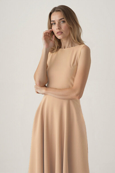 Vitrin Zero Sleeve Modal Fabric Midi Dress