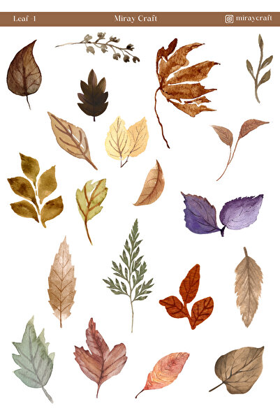 MirayDesign 1 Piece of Leaf-Themed Sticker (12X17 cm) for Bullet Journal, Scr...