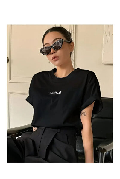 New Shine Classical Printed Black T-Shirt