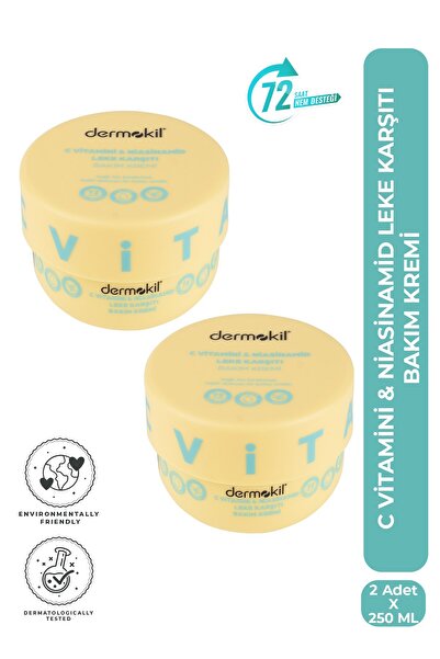 Dermokil C Vitamini & Niasinamid Leke Karşıtı Bakım Kremi 250 ml x 2 Adet