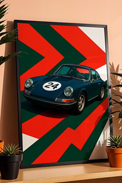 Saturn Porsche 911 British Racing Green състезателна кола в рамка Ретро мотор...