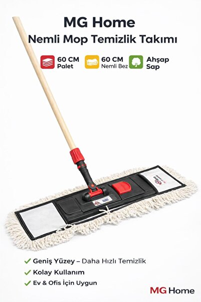 VENON 60 CM SET 🧡PALET🧡 AHŞAP SAP 🧡NEMLİ MOP 🧡Nemli Kurulama Nemli Mop Se...