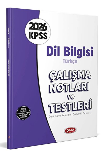 Data Yayınları DATA 2026 KPSS Dil Bilgisi Çalışma Notları ve Testleri