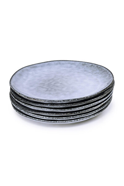 Cuisine Art By Styli طقم من 6 أطباق عشاء من الخزف الحجري ألورا - 28 سم، أزرق