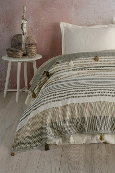 Lux Touch Mabbel Double Pique - Bedspread |   Pompom, Cotton, Striped 220 X 2...
