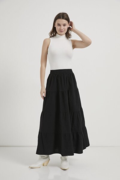 Arma Life Armalife 031 Cotton Mixed Piece Flared Women's Skirt