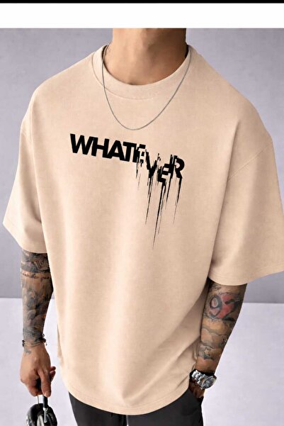 New Shine Каквото и да е печатно бежово тениска