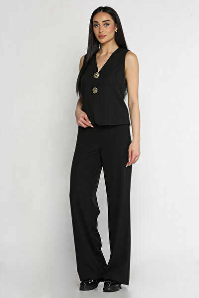 azragül giyim طقم مكون من قطعتين من سترة وبنطلون بتفاصيل أزرار