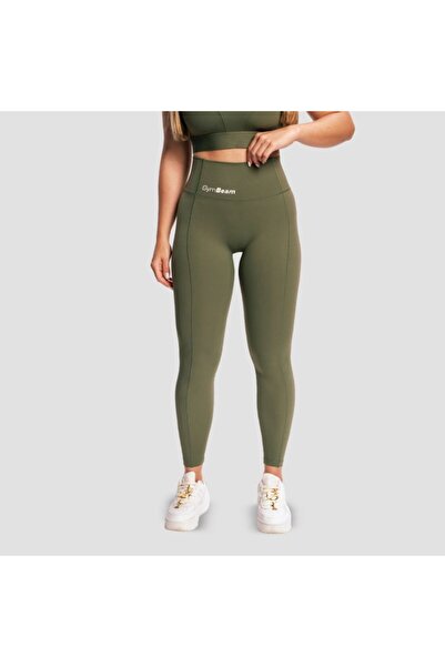 GymBeam Colanți de antrenament pentru femei, gri măsliniu