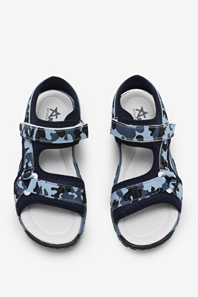 Tonny Black Детски унисекс тъмносини камуфлажни детски сандали с велкро