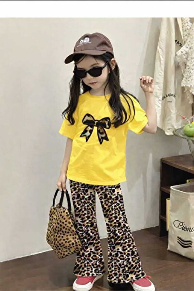 New Shine Ribbon Printed Yellow Kids T-Shirt