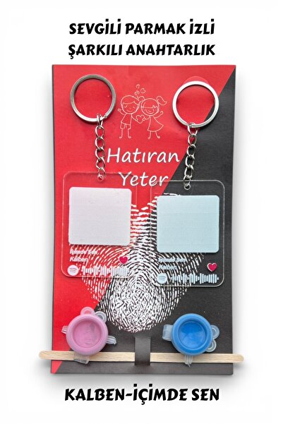 VERA HOUSE Lover's Fingerprint Keychain Set - Lover, Friendship Fingerprint P...