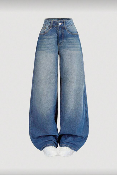 GRİİ WEAR Unisex Baggy Bol Paça Jean Pantolon