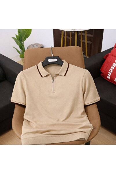 zs zaos fashion Men's Zippered Polyoyaka Knitwear T-Shirt, High Quality, Flex...