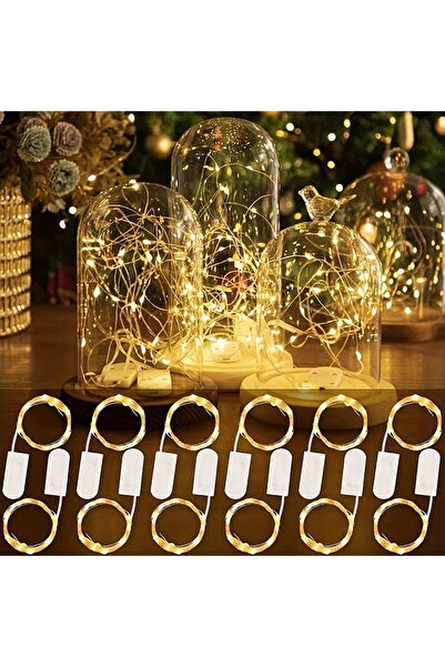 Choice 12 قطعة من أضواء سلسلة LED بطول 2 متر و20 مصباح LED، لون أبيض دافئ، سل...