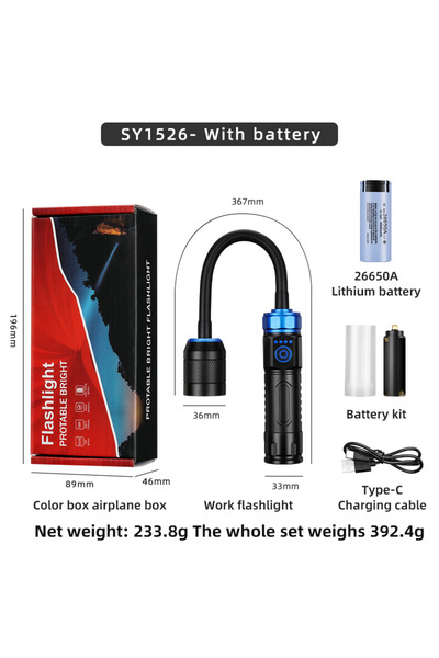 Choice مصباح يدوي LED واحد، رأس مصباح قابل للدوران 360 درجة، مصباح عمل قابل ل...