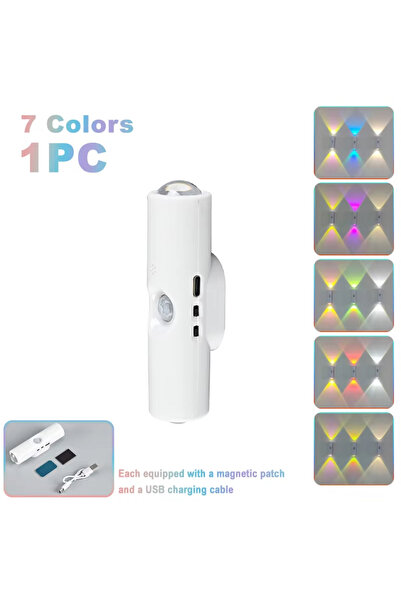 Choice 2pcs RGB 7 color Motion Sensor Night Light RGB Gradient Wall Lamp Type...