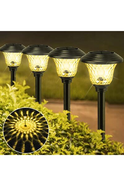 Choice مصابيح إضاءة شمسية بيضاء دافئة للممرات الخارجية، مصباح شمسي للفناء، تغ...