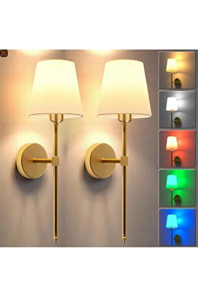 Choice Rgb Bulb Gold 2Pcs Battery-Powered Wall Light, Cordless Wall Light, wi...